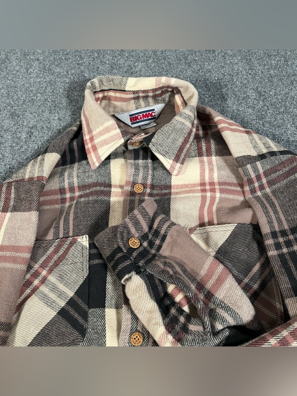 Vintage Big Mac Flannel Shirt Men’s Medium 60s 70s Made In USA Plaid Workwear